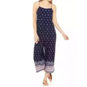 Eye Shadow Elegant Black Jumpsuit with Blue And Pink Accents